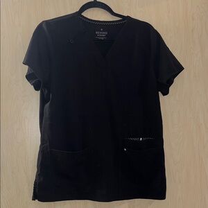 Beyond Scrubs Women's Black Short Sleeve Top